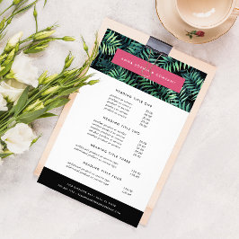 Tropische botanische Preise und Dienstleistungen Flyer