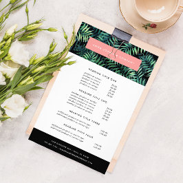 Tropische botanische Preise und Dienstleistungen Flyer