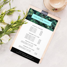 Tropische botanische Preise und Dienstleistungen Flyer