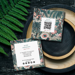 Tropische botanische QR-Code Soziale Medien Icons Quadratische Visitenkarte
