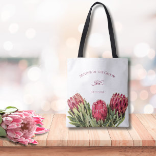 Tropische botanische rosa Protea-Blumen grüner Blä Tasche