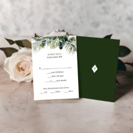 Tropische botanische RSVP-Karte - Hochzeit in Urla RSVP Karte