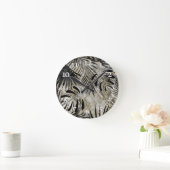 Tropische, botanische, Schlangenhaut, Blätter, Pal Runde Wanduhr (Zuhause)