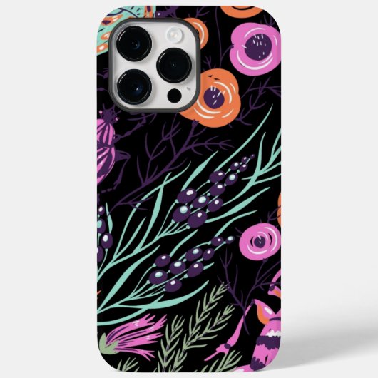 Tropische botanische und bugs Abstrakte Kunst Case-Mate iPhone Hülle (Rückseite)