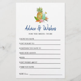 Tropische Brautparty-Beratung und -Wunschkarte