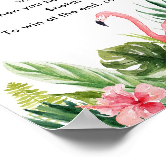 Tropische Brautparty Ring Game Cards Poster (Ecke)