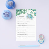 Tropische Brautparty-Spiele Kennen Sie die Braut Flyer (Einzeln)