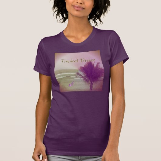 Tropische Breeze Fine Jersey Eggplant T - Shirt (Vorderseite)