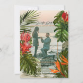 Tropische Breeze Lush Botanic Save the Date Einladung (Vorderseite)