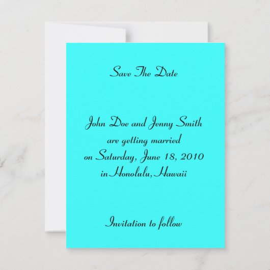 TROPISCHE BREITE SPEICHERN DAS DATUM NOTE EZ2 CUST SAVE THE DATE (Rückseite)