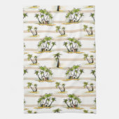 Tropische Bretterbude und Palmen Küchentuch (Vertikal)