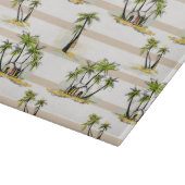 Tropische Bretterbude und Palmen Schneidebrett (Ecke)