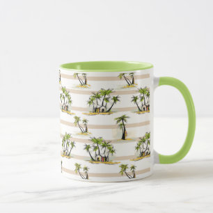 Tropische Bretterbude und Palmen Tasse