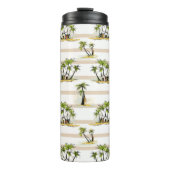 Tropische Bretterbude und Palmen Thermosbecher (Vorderseite)