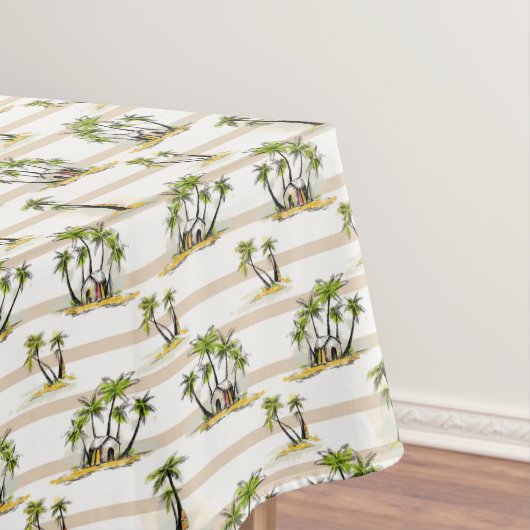 Tropische Bretterbude und Palmen Tischdecke (Beispiel)