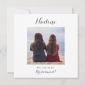 Tropische Bridesmaid-Vorschlagskarte mit Foto Einladung (Rückseite)