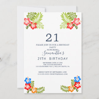 Tropische Brise 21. Geburtstag Einladung