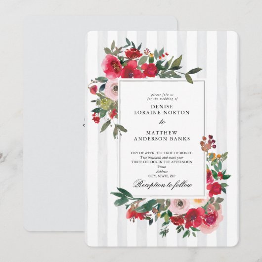 Tropische Brise gefärbt Hochzeit Einladung (Vorne/Hinten)