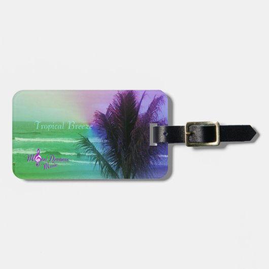 Tropische Brise Gepäckmarke mit Lederband Gepäckanhänger (Vorderseite horizontal)