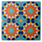 Tropische Brise marokkanisches Mosaikmuster Fliese (Vorderseite)