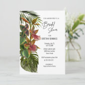 Tropische Brise Orchid Botanisches Brautparty Einladung (Stehend Vorderseite)