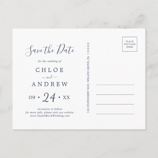 Tropische Brise Save the Date Postkarte (Rückseite)