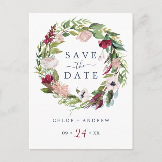 Tropische Brise Save the Date Postkarte (Vorderseite)