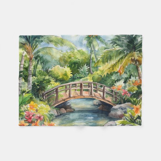 Tropische Brücke Fleecedecke (Vorderseite (Horizontal))