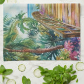 Tropische Brücke Geschirrtuch (Gefaltet)