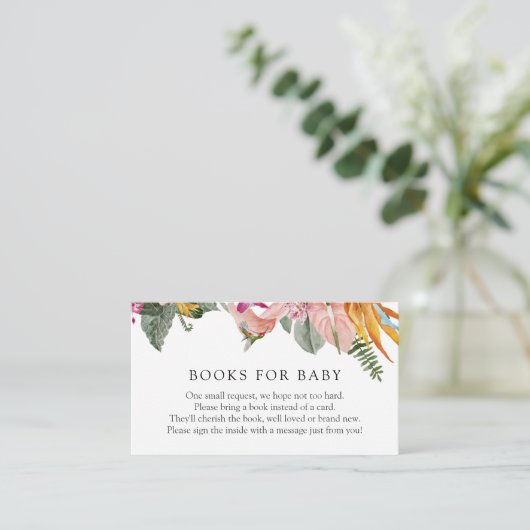 Tropische Bücher für die Babyverpackung Begleitkarte (Stehend Vorderseite)