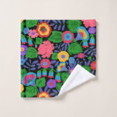 Tropische bunte Blumen-Blumensommer-Muster Badhandtuch Set (Waschlappen)