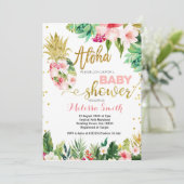 Tropische CACTUS Ananas Babydusche Einladung (Stehend Vorderseite)