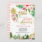 Tropische CACTUS Ananas Babydusche Einladung (Vorne/Hinten)