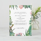Tropische Cactus Bride Parents Listed Wedding Einladung (Stehend Vorderseite)
