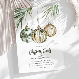 Tropische Christbaumkugeln Weihnachtsfeier Einladung