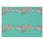 Tropische Christmans mit Santa und Flamingos Tischdecke (Vorderseite (Horizontal))