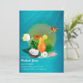 Tropische Cocktail-Graduierungsparty Einladung (Stehend Vorderseite)