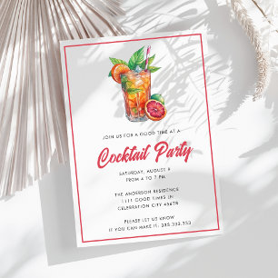 Tropische Cocktailparty im Hinterhof Sommergetränk Einladung