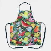 Tropische Cocktails Flamingo Modernes Muster Schürze (Vorderseite)