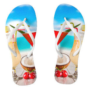 Tropische Cocktails Flip Flops Sandalen