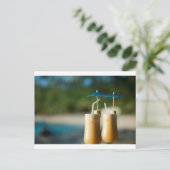 Tropische Cocktails für zwei Postkarte (Stehend Vorderseite)