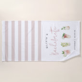 Tropische Cocktails Personalisierter Junggeselinne Strandtuch (Vorderseite)