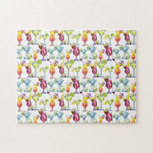Tropische Cocktails trinken Aquarell Puzzle