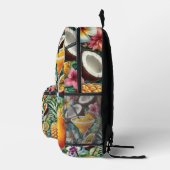 Tropische Cocktails und Blumendesign Bedruckter Rucksack (Rechts)