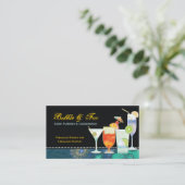 Tropische Cocktails Veranstaltungsplaner Visitenkarte (Stehend Vorderseite)