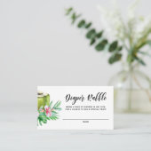 Tropische Coconut Babydusche Windelwaschkarte Platzkarte (Stehend Vorderseite)