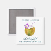 Tropische Coconut-Kreuzfahrtmagnete für Gastgesche Magnet (Vorderseite/Rückseite)