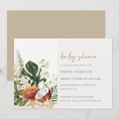 Tropische Coconut Orchids Palm Baby Dusche laden e Dankeskarte (Vorne/Hinten)