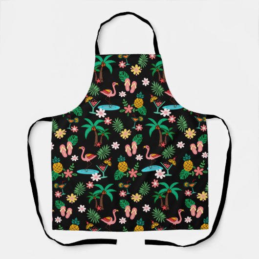 Tropische Collage 🍍 🌴 🦩 All-over-Print-Schürze Schürze (Vorderseite)
