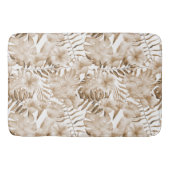 Tropische Creme-Blätter Badematte (Vorderseite)